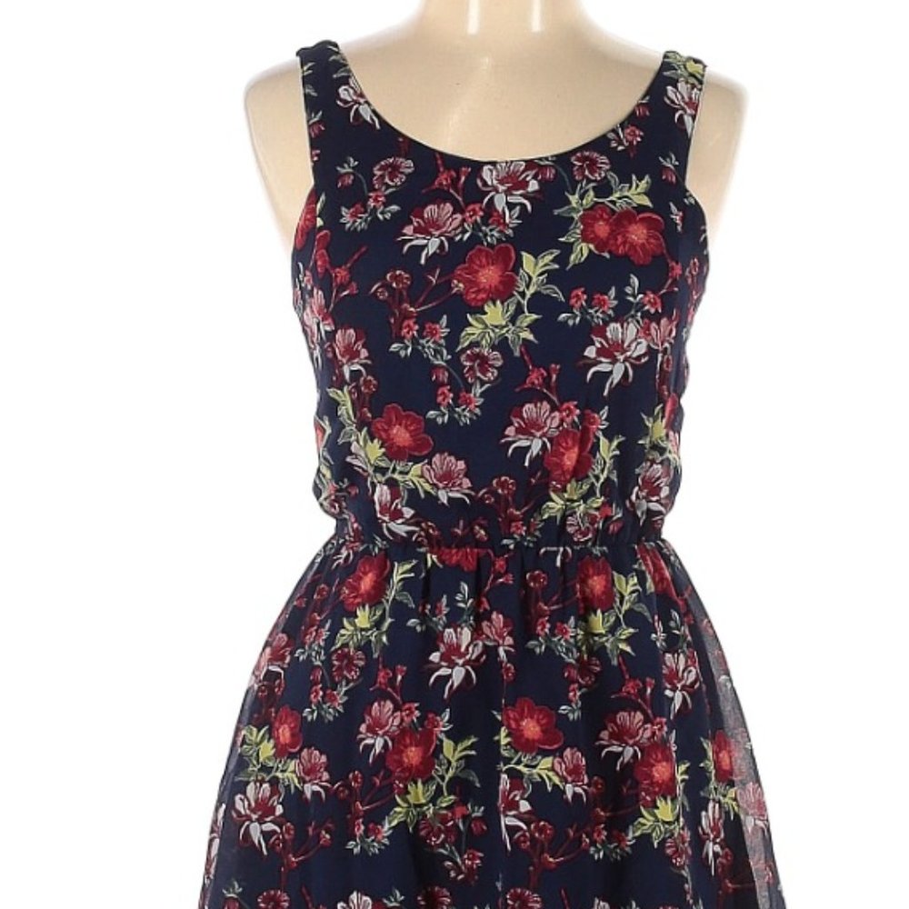 Divided by H&M Size 10 Navy Floral Summer Dress